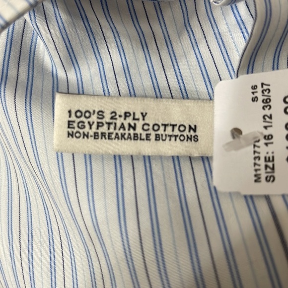 NWT Joseph Abboud 100% Egyptian 2-Ply Cotton L/S Shirt Sz 16.5/36-37 No Wrinkles - Picture 5 of 5